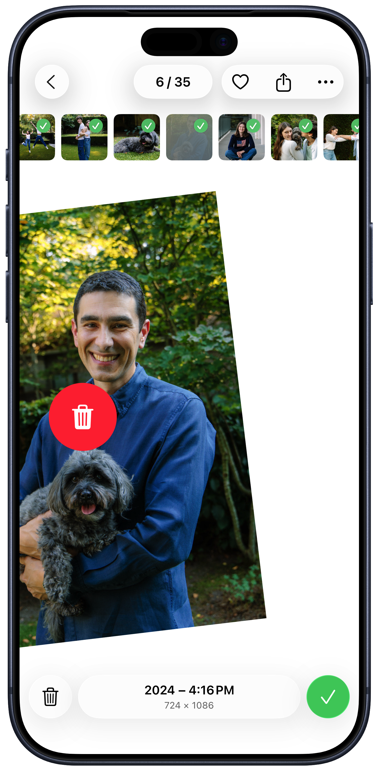On this day swipe delete